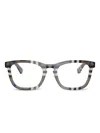 Burberry Eyewear Check-pattern Square-frame Glasses In Gray