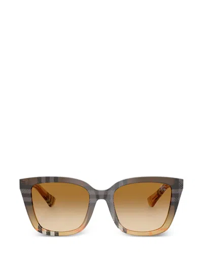 Burberry Eyewear Check Square-frame Sunglasses In Neutral