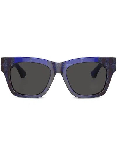 Burberry Eyewear Check Wayfarer-frame Sunglasses In 蓝色