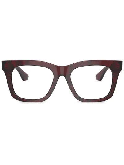 Burberry Eyewear Checked Glasses In Brown