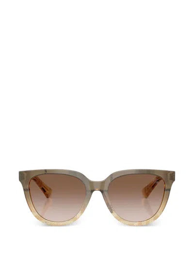 Burberry Eyewear Checked Round-frame Sunglasses In Burgundy