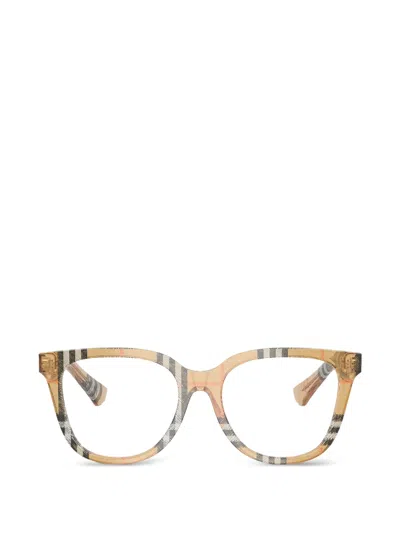 Burberry Eyewear Check-pattern Square-frame Glasses In Brown