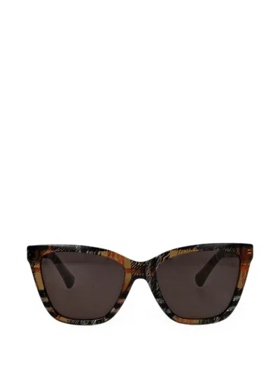 Burberry Eyewear Check-print Square-frame Sunglasses In Brown