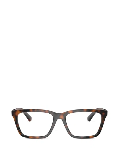 Burberry Eyewear Dark Havana Square-frame Glasses In Brown