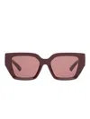 Burberry Eyewear Ekd Rectangular-frame Sunglasses In Burgundy