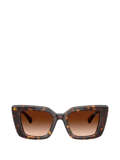 Burberry Eyewear Geometric-frame Logo-plaque Sunglasses In Brown