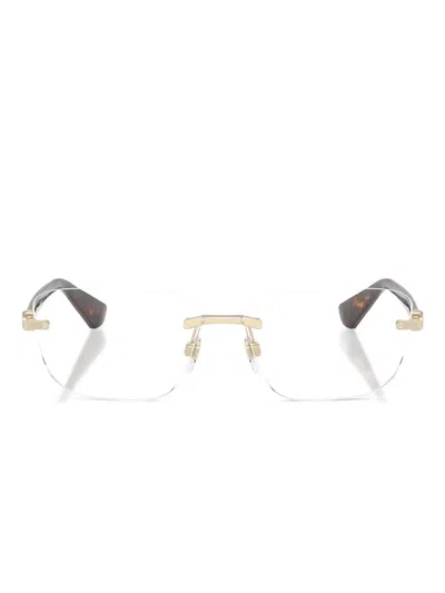 Burberry Eyewear Gold-detail Rimless Glasses