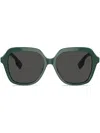 Burberry Eyewear Joni Logo-lettering Sunglasses In Grün