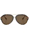 Burberry Eyewear Jude Pilot-frame Sunglasses In Braun