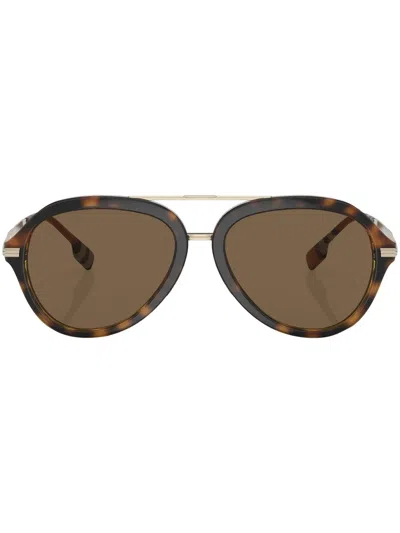 Burberry Eyewear Jude Pilot-frame Sunglasses In Braun