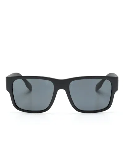 Burberry Eyewear Logo-embossed Square-frame Sunglasses In Black