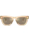 Burberry Eyewear Logo-engraved Square-frame Sunglasses In Brown