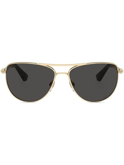 Burberry Eyewear Logo-engraved Sunglasses In 金色