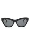 Burberry Eyewear Logo-lettering Cat-eye Sunglasses In Black