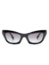 Burberry Eyewear Logo Plaque Cat-eye Frame Sunglasses In Black