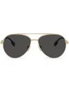 Burberry Eyewear Pilotenbrille Mit Logo-schild In Gold