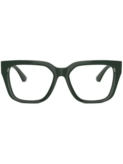Burberry Eyewear Logo-plaque Square-frame Glasses In Green