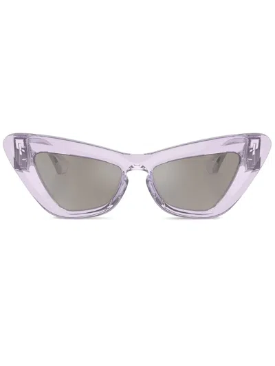 Burberry Eyewear Logo-plaque Sunglasses In Purple