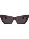Burberry Eyewear Logo-plaque Sunglasses In Burgundy