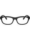 Burberry Eyewear Logo-print Rectangle-frame Glasses In Schwarz