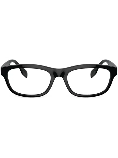 Burberry Eyewear Logo-print Rectangle-frame Glasses In Schwarz