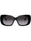 Burberry Eyewear Eckige Sonnenbrille Mit Logo-print In Black