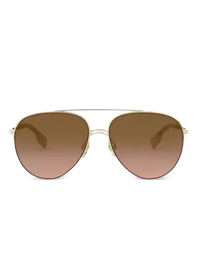 Burberry Eyewear Metal Sunglasses In Gold