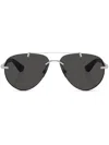 Burberry Eyewear Metallic Aviator-frame Sunglasses In Silver
