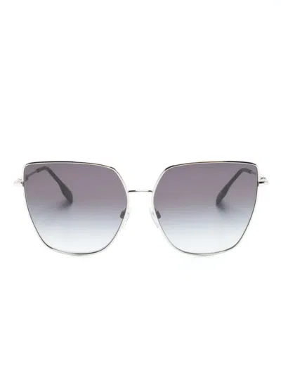 Burberry Eyewear Oversize Cat-eye Frame Sunglasses In Silver