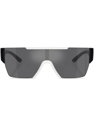 Burberry Eyewear Oversize-frame Logo-print Sunglasses In Schwarz