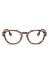 Burberry Eyewear Patterned Round Glasses In Metallic