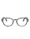 Burberry Eyewear Patterned Round Glasses In Gray