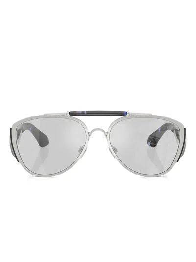 Burberry Eyewear Pilot-frame Sunglasses In Silver