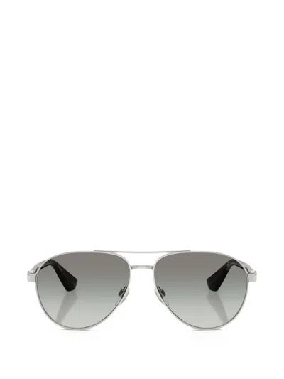 Burberry Eyewear Pilot Frame Sunglasses In Silver
