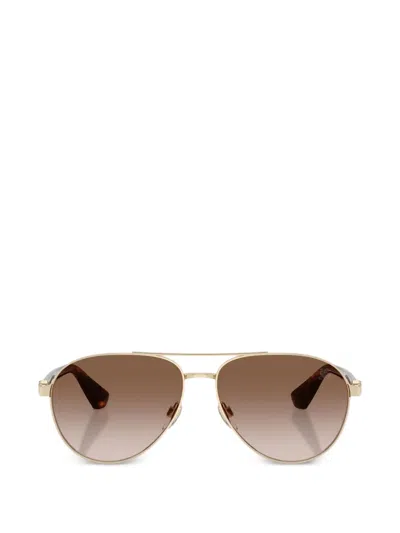 Burberry Eyewear Pilot Sunglasses In Gold