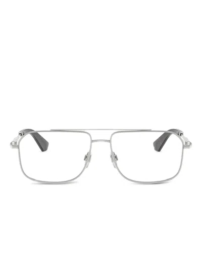 Burberry Eyewear Rectangle-frame Glasses In Silver