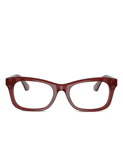 Burberry Eyewear Rectangular-frame Glasses In Red