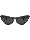 Burberry Eyewear Rose-monogram Cat-eye Sunglasses In Dark Grey