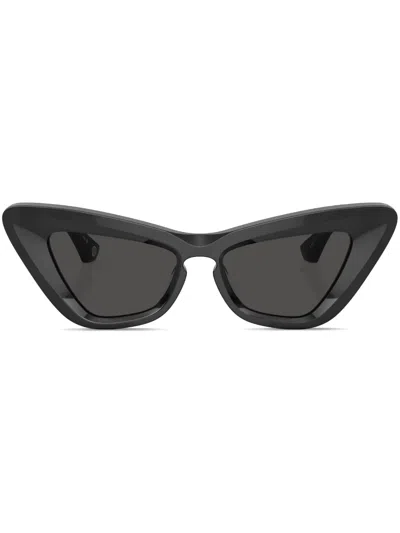 Burberry Eyewear Rose-monogram Cat-eye Sunglasses In Dark Grey