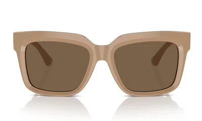 Burberry Eyewear Monogram-plaque Wayfarer Sunglasses In Beige