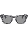Burberry Eyewear Striped Square-frame Sunglasses In Grau