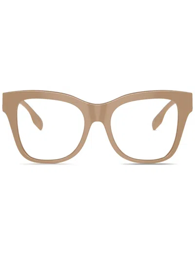 Burberry Eyewear Tb-motif Square-frame Glasses In Brown