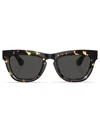Burberry Eyewear Tortoiseshell-effect Square-frame Sunglasses In Black