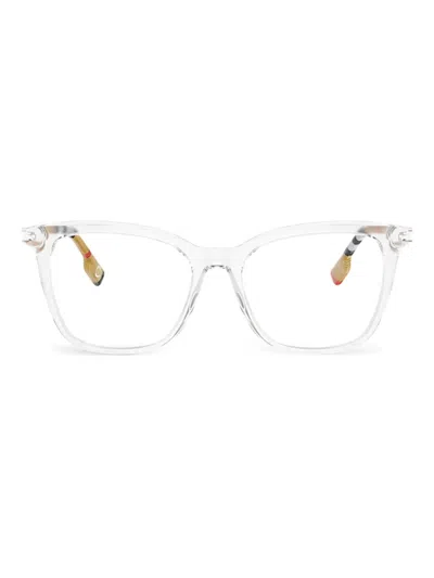Burberry Eyewear Transparent Square Glasses In Burgundy