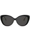 Burberry Eyewear Vintage-check Cat-eye Sunglasses In Schwarz