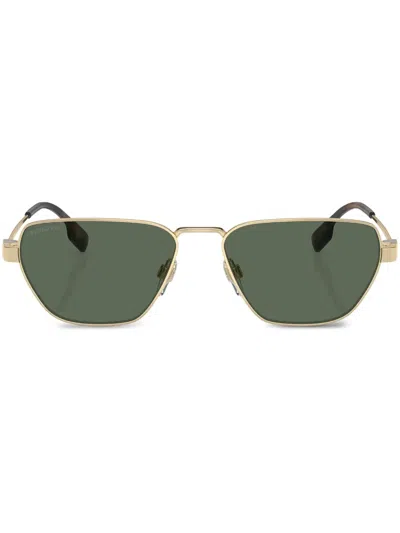 Burberry Eyewear Eckige Sonnenbrille Mit Vintage-check In Gold