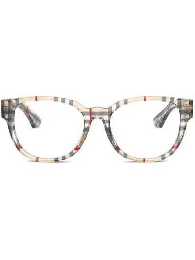 Burberry Eyewear Vintage Check Glasses In Gray