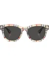 Burberry Eyewear Vintage Check Pantos-frame Sunglasses In Neutrals