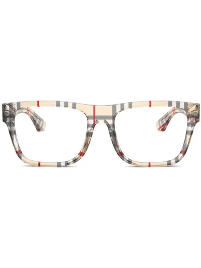 Burberry Eyewear Vintage Check-pattern Glasses In Burgundy