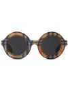 Burberry Eyewear Vintage Check-pattern Round-frame Sunglasses In Brown